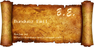 Bundusz Emil névjegykártya